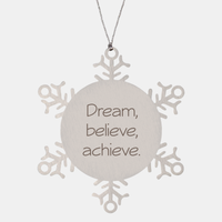Load image into Gallery viewer, Coworker Christmas Ornament Colleague Christmas Gifts Dream believe achieve Ornament Appreciation for Him Her Stainless Steel – front view
