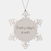 Load image into Gallery viewer, Coworker Christmas Ornament Colleague Christmas Gifts Every days a win Ornament Appreciation for Him Her Stainless Steel – front view
