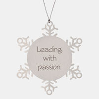 Load image into Gallery viewer, Coworker Christmas Ornament Colleague Christmas Gifts Leading with passion Ornament Appreciation for Him Her Stainless Steel – front view
