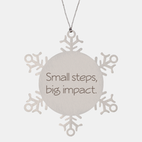 Load image into Gallery viewer, Coworker Christmas Ornament Colleague Christmas Gifts Small steps big impact Ornament Appreciation for Him Her Stainless Steel – front view
