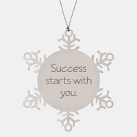 Load image into Gallery viewer, Coworker Christmas Ornament Colleague Christmas Gifts Success starts with you Ornament Appreciation for Him Her Stainless Steel – front view
