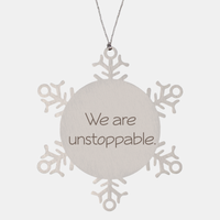 Load image into Gallery viewer, Coworker Christmas Ornament Colleague Christmas Gifts We are unstoppable Ornament Appreciation for Him Her Stainless Steel – front view
