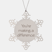 Load image into Gallery viewer, Coworker Christmas Ornament Colleague Christmas Gifts Youre making a difference Ornament Appreciation for Him Her Stainless Steel – front view
