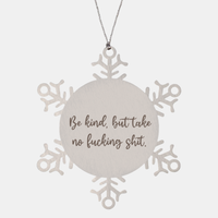 Load image into Gallery viewer, Positive Affirmation Ornaments for Her Be kind but take no fucking shit Ornament Friend Motivational Keepsake Christmas Women Gift – front view
