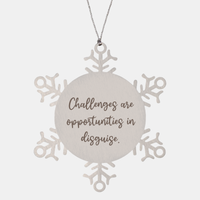 Load image into Gallery viewer, Positive Affirmation Ornaments for Her Challenges are opportunities in disguise Ornament Friend Motivational Keepsake Christmas Women Gift – front view
