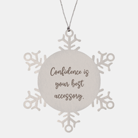 Load image into Gallery viewer, Positive Affirmation Ornaments for Her Confidence is your best accessory Ornament Friend Motivational Keepsake Christmas Women Gift – front view
