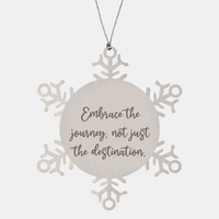 Load image into Gallery viewer, Positive Affirmation Ornaments for Her Embrace the journey not just the destination Ornament Friend Motivational Keepsake Christmas Women Gift – front view
