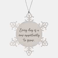 Load image into Gallery viewer, Positive Affirmation Ornaments for Her Every day is a new opportunity to grow Ornament Friend Motivational Keepsake Christmas Women Gift – front view
