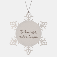 Load image into Gallery viewer, Positive Affirmation Ornaments for Her Fuck excuses make it happen Ornament Friend Motivational Keepsake Christmas Women Gift – front view
