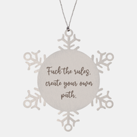 Load image into Gallery viewer, Positive Affirmation Ornaments for Her Fuck the rules create your own path Ornament Friend Motivational Keepsake Christmas Women Gift – front view
