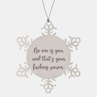 Load image into Gallery viewer, Positive Affirmation Ornaments for Her No one is you and thats your fucking power Ornament Friend Motivational Keepsake Christmas Women Gift – front view
