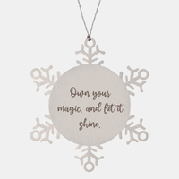 Load image into Gallery viewer, Positive Affirmation Ornaments for Her Own your magic and let it shine Ornament Friend Motivational Keepsake Christmas Women Gift – front view
