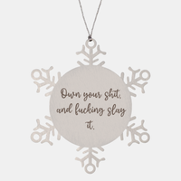 Load image into Gallery viewer, Positive Affirmation Ornaments for Her Own your shit and fucking slay it Ornament Friend Motivational Keepsake Christmas Women Gift – front view
