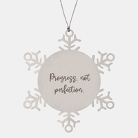 Load image into Gallery viewer, Positive Affirmation Ornaments for Her Progress not perfection Ornament Friend Motivational Keepsake Christmas Women Gift – front view
