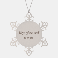 Load image into Gallery viewer, Positive Affirmation Ornaments for Her Rise shine and conquer Ornament Friend Motivational Keepsake Christmas Women Gift – front view
