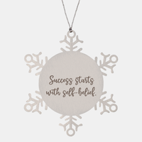 Load image into Gallery viewer, Positive Affirmation Ornaments for Her Success starts with self belief Ornament Friend Motivational Keepsake Christmas Women Gift – front view
