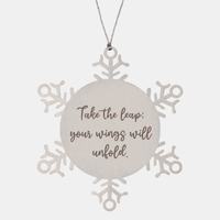 Load image into Gallery viewer, Positive Affirmation Ornaments for Her Take the leap your wings will unfold Ornament Friend Motivational Keepsake Christmas Women Gift – front view

