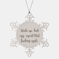 Load image into Gallery viewer, Positive Affirmation Ornaments for Her Wake up kick ass repeat that fucking cycle Ornament Friend Motivational Keepsake Christmas Women Gift – front view
