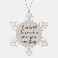 Load image into Gallery viewer, Positive Affirmation Ornaments for Her You hold the power to write your own story Ornament Friend Motivational Keepsake Christmas Women Gift – front view
