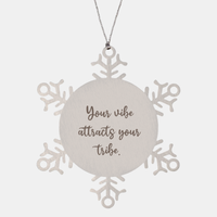 Load image into Gallery viewer, Positive Affirmation Ornaments for Her Your vibe attracts your tribe Ornament Friend Motivational Keepsake Christmas Women Gift – front view
