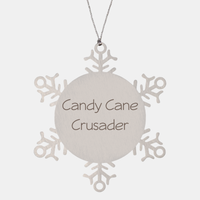 Load image into Gallery viewer, Candy Cane Crusader Ornament Friend Coworker Family Christmas Gift Employee Women Men Funny – front view
