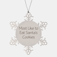 Load image into Gallery viewer, Most Like to Eat Santa's Cookies Ornament Friend Coworker Family Christmas Gift Employee Women Men Funny – front view
