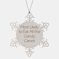 Load image into Gallery viewer, Most Likely to Eat All the Candy Canes Ornament Friend Coworker Family Christmas Gift Employee Women Men Funny – front view
