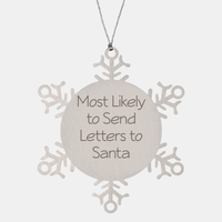 Load image into Gallery viewer, Most Likely to Send Letters to Santa Ornament Friend Coworker Family Christmas Gift Employee Women Men Funny – front view
