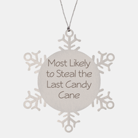 Load image into Gallery viewer, Most Likely to Steal the Last Candy Cane Ornament Friend Coworker Family Christmas Gift Employee Women Men Funny – front view
