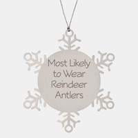 Load image into Gallery viewer, Most Likely to Wear Reindeer Antlers Ornament Friend Coworker Family Christmas Gift Employee Women Men Funny – front view
