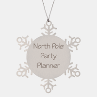 Load image into Gallery viewer, North Pole Party Planner Ornament Friend Coworker Family Christmas Gift Employee Women Men Funny – front view
