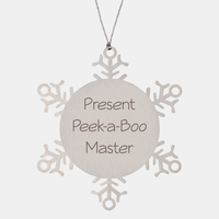 Load image into Gallery viewer, Present Peek a Boo Master Ornament Friend Coworker Family Christmas Gift Employee Women Men Funny – front view
