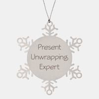 Load image into Gallery viewer, Present Unwrapping Expert Ornament Friend Coworker Family Christmas Gift Employee Women Men Funny – front view

