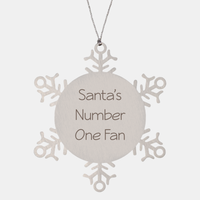 Load image into Gallery viewer, Santas Number One Fan Ornament Friend Coworker Family Christmas Gift Employee Women Men Funny – front view
