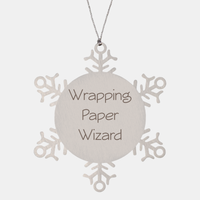 Load image into Gallery viewer, Wrapping Paper Wizard Ornament Friend Coworker Family Christmas Gift Employee Women Men Funny – front view
