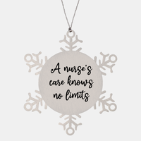 Load image into Gallery viewer, Nurse Christmas Ornament A nurses care knows no limits Ornament Appreciation Gift Nurse's Day Coworker Colleague Snowflake Ornament – front view
