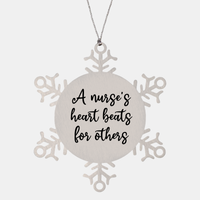 Load image into Gallery viewer, Nurse Christmas Ornament A nurses heart beats for others Ornament Appreciation Gift Nurse's Day Coworker Colleague Snowflake Ornament – front view

