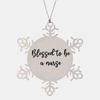 Load image into Gallery viewer, Nurse Christmas Ornament Blessed to be a nurse Ornament Appreciation Gift Nurse's Day Coworker Colleague Snowflake Ornament – front view
