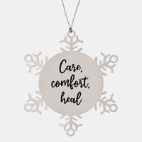 Load image into Gallery viewer, Nurse Christmas Ornament Care comfort heal Ornament Appreciation Gift Nurse's Day Coworker Colleague Snowflake Ornament – front view
