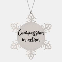 Load image into Gallery viewer, Nurse Christmas Ornament Compassion in action Ornament Appreciation Gift Nurse's Day Coworker Colleague Snowflake Ornament – front view
