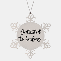 Load image into Gallery viewer, Nurse Christmas Ornament Dedicated to healing Ornament Appreciation Gift Nurse's Day Coworker Colleague Snowflake Ornament – front view
