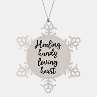 Load image into Gallery viewer, Nurse Christmas Ornament Healing hands loving heart Ornament Appreciation Gift Nurse's Day Coworker Colleague Snowflake Ornament – front view
