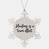 Load image into Gallery viewer, Nurse Christmas Ornament Healing is a team effort Ornament Appreciation Gift Nurse's Day Coworker Colleague Snowflake Ornament – front view
