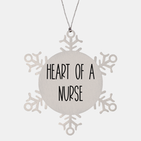 Load image into Gallery viewer, Nurse Christmas Ornament Heart of a nurse Ornament Appreciation Gift Nurse's Day Coworker Colleague Snowflake Ornament – front view
