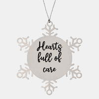 Load image into Gallery viewer, Nurse Christmas Ornament Hearts full of care Ornament Appreciation Gift Nurse's Day Coworker Colleague Snowflake Ornament – front view
