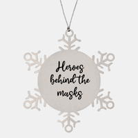 Load image into Gallery viewer, Nurse Christmas Ornament Heroes behind the masks Ornament Appreciation Gift Nurse's Day Coworker Colleague Snowflake Ornament – front view
