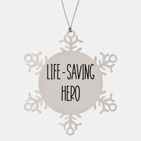 Load image into Gallery viewer, Nurse Christmas Ornament Life saving hero Ornament Appreciation Gift Nurse's Day Coworker Colleague Snowflake Ornament – front view
