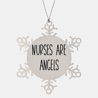 Load image into Gallery viewer, Nurse Christmas Ornament Nurses are angels Ornament Appreciation Gift Nurse's Day Coworker Colleague Snowflake Ornament – front view

