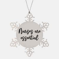 Load image into Gallery viewer, Nurse Christmas Ornament Nurses are essential Ornament Appreciation Gift Nurse's Day Coworker Colleague Snowflake Ornament – front view
