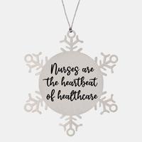 Load image into Gallery viewer, Nurse Christmas Ornament Nurses are the heartbeat of healthcare Ornament Appreciation Gift Nurse's Day Coworker Colleague Snowflake Ornament – front view
